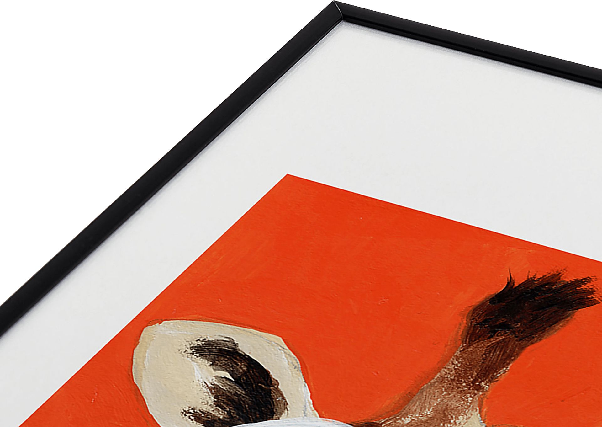 Kids French Giraffe Orange Metal Framed Print - Image 3