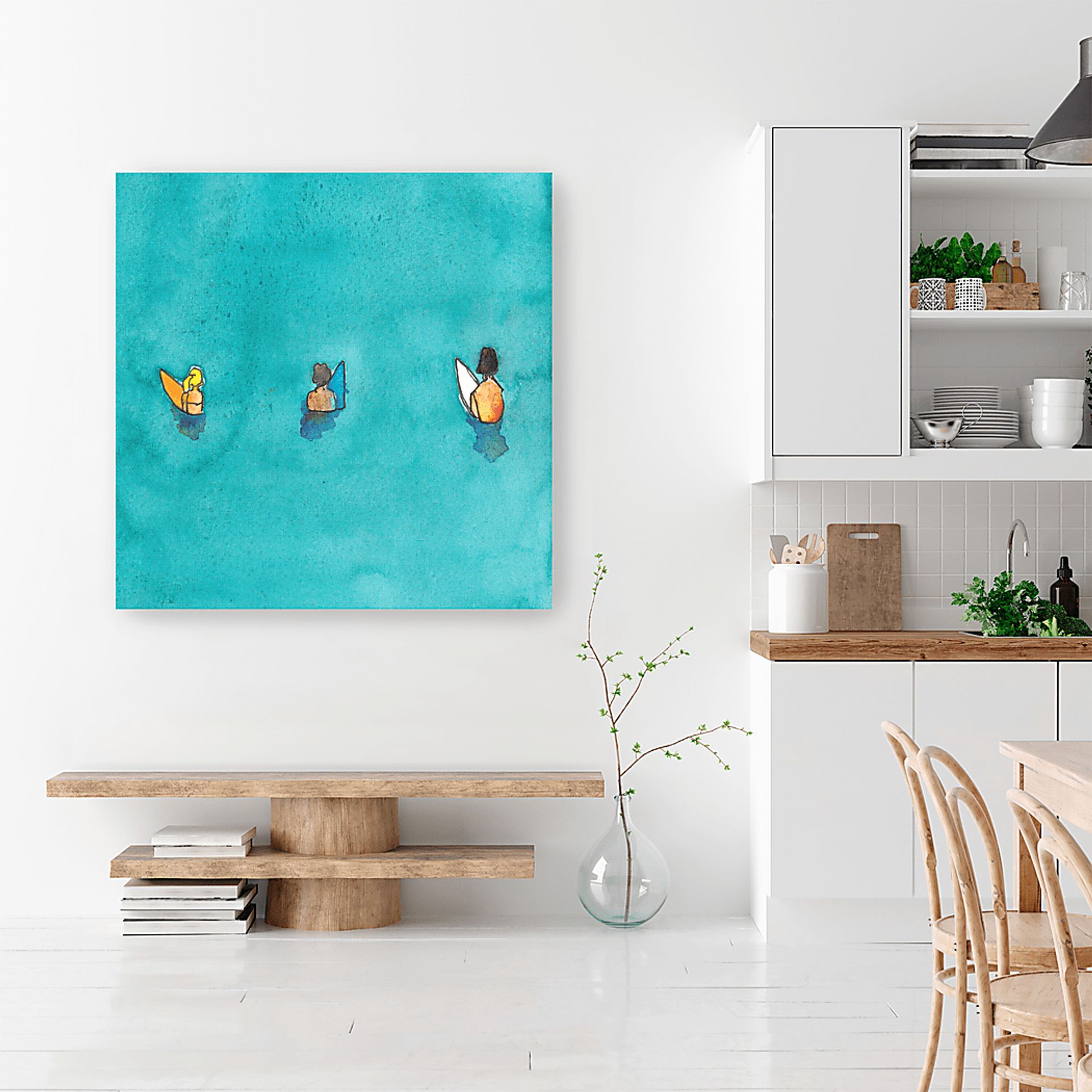 Kids Friends Surf Blue Artwork - Image 2