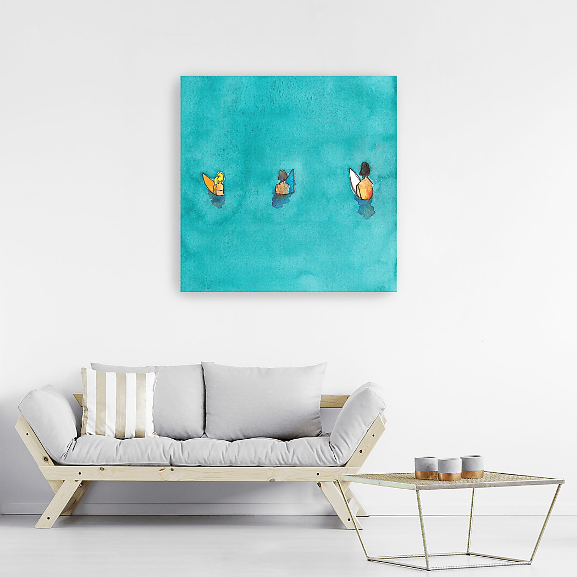Kids Friends Surf Blue Artwork - Image 3