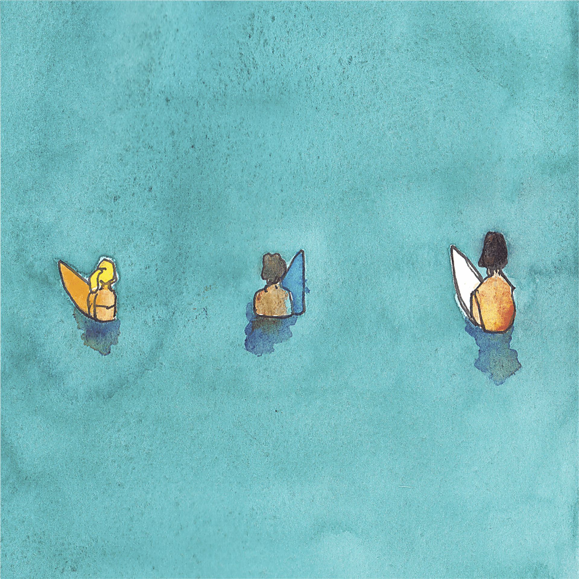 Kids Friends Surf Blue Artwork - Image 1