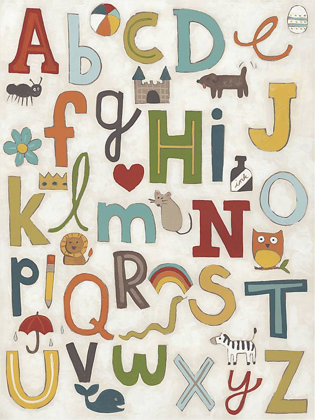 Kids Fun Letters White Artwork - Thumbnail - Image 1