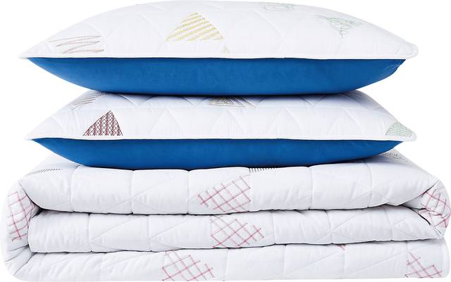 Kids Funky Triangle White Full Quilt Set - Thumbnail - Image 5