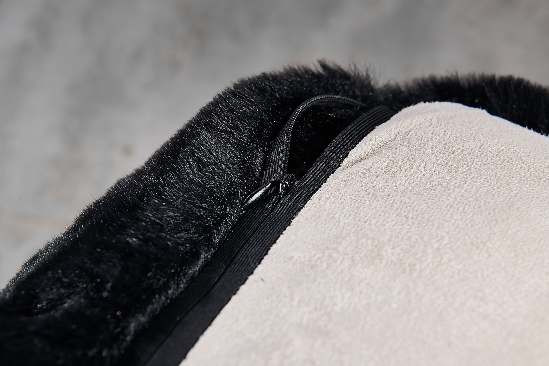 Kids Fur Cloud Black Pouf - Image 3