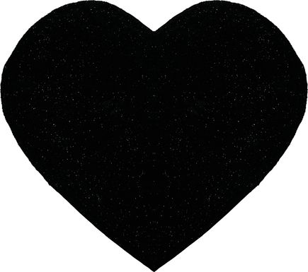 Kids Fur Love Black 5' Heart Shaped Rug