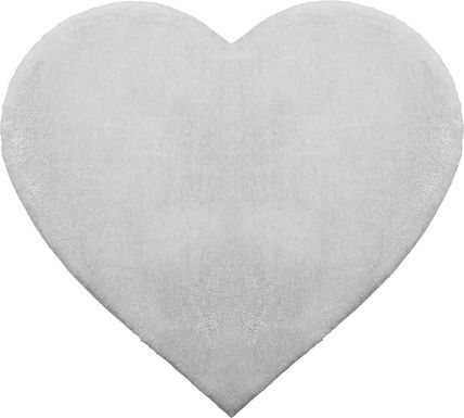 Kids Fur Love White 5' Heart Shaped Rug