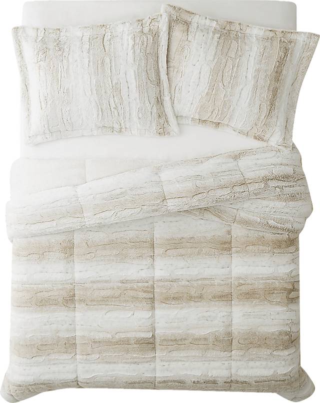 Kids Furry Comfort Tan Full/Queen Comforter Set - Thumbnail - Image 3