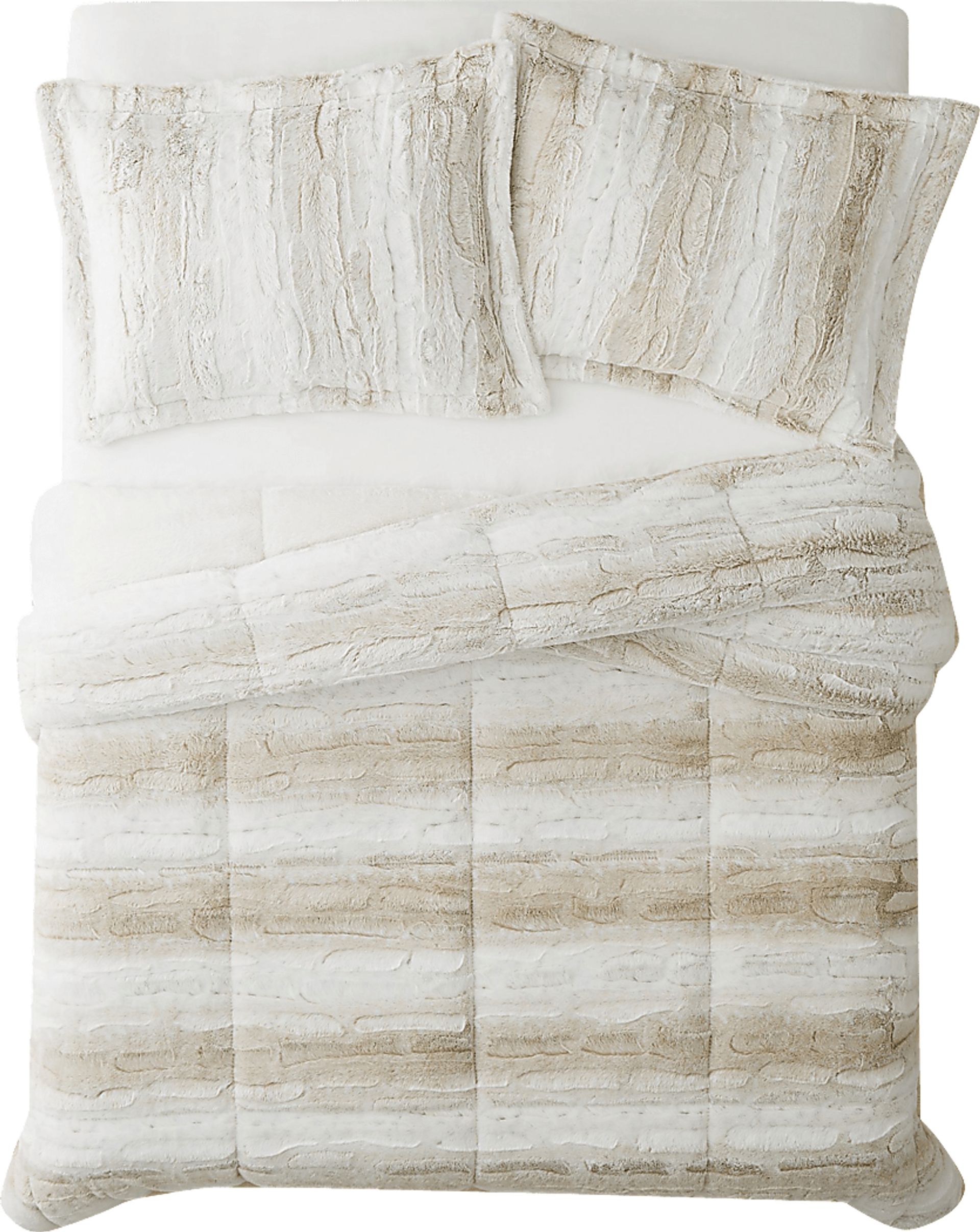 Kids Furry Comfort Tan Full/Queen Comforter Set - Image 3