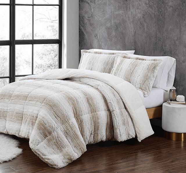 Kids Furry Comfort Tan Full/Queen Comforter Set - Thumbnail - Image 4