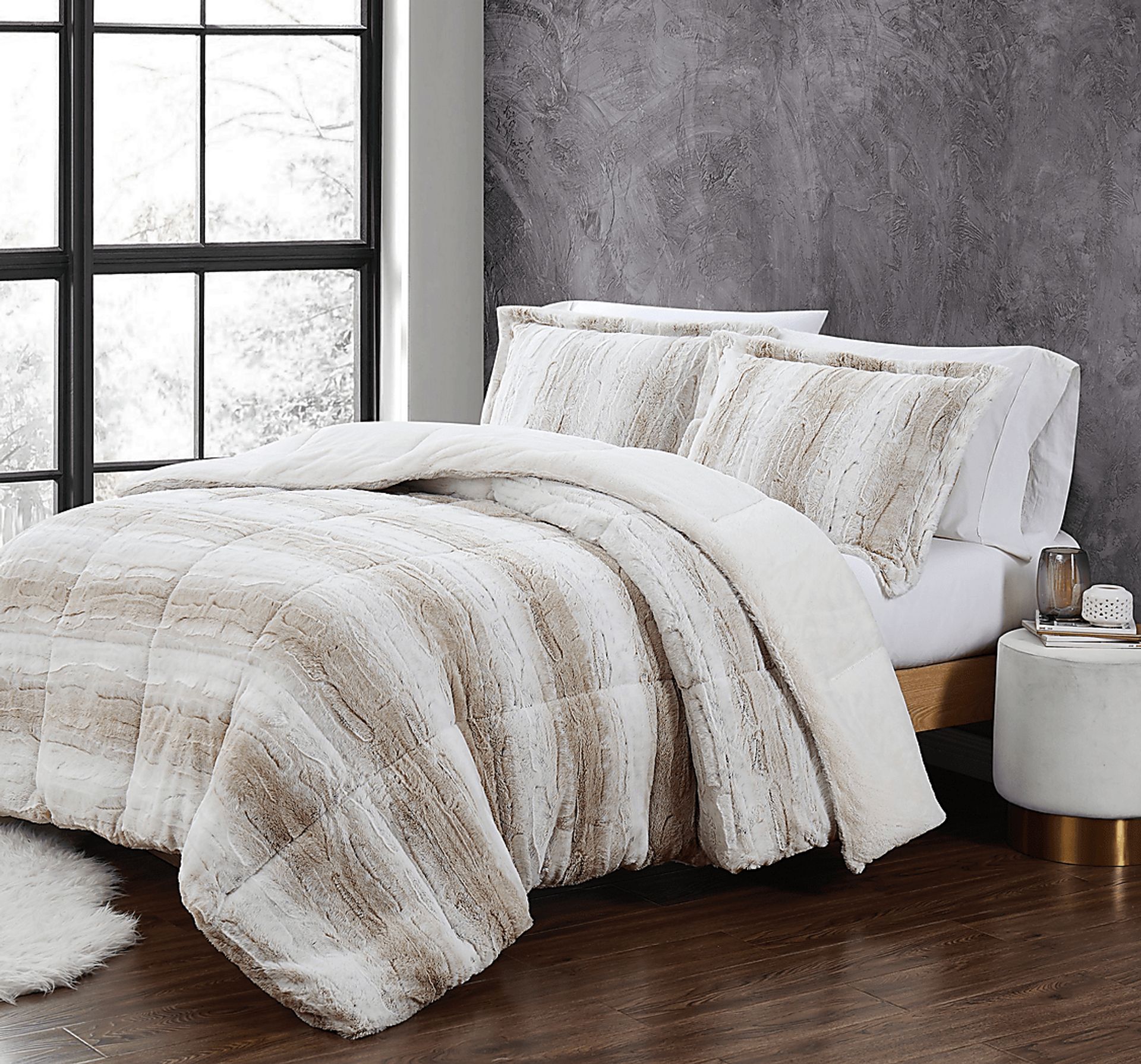 Kids Furry Comfort Tan Full/Queen Comforter Set - Image 4