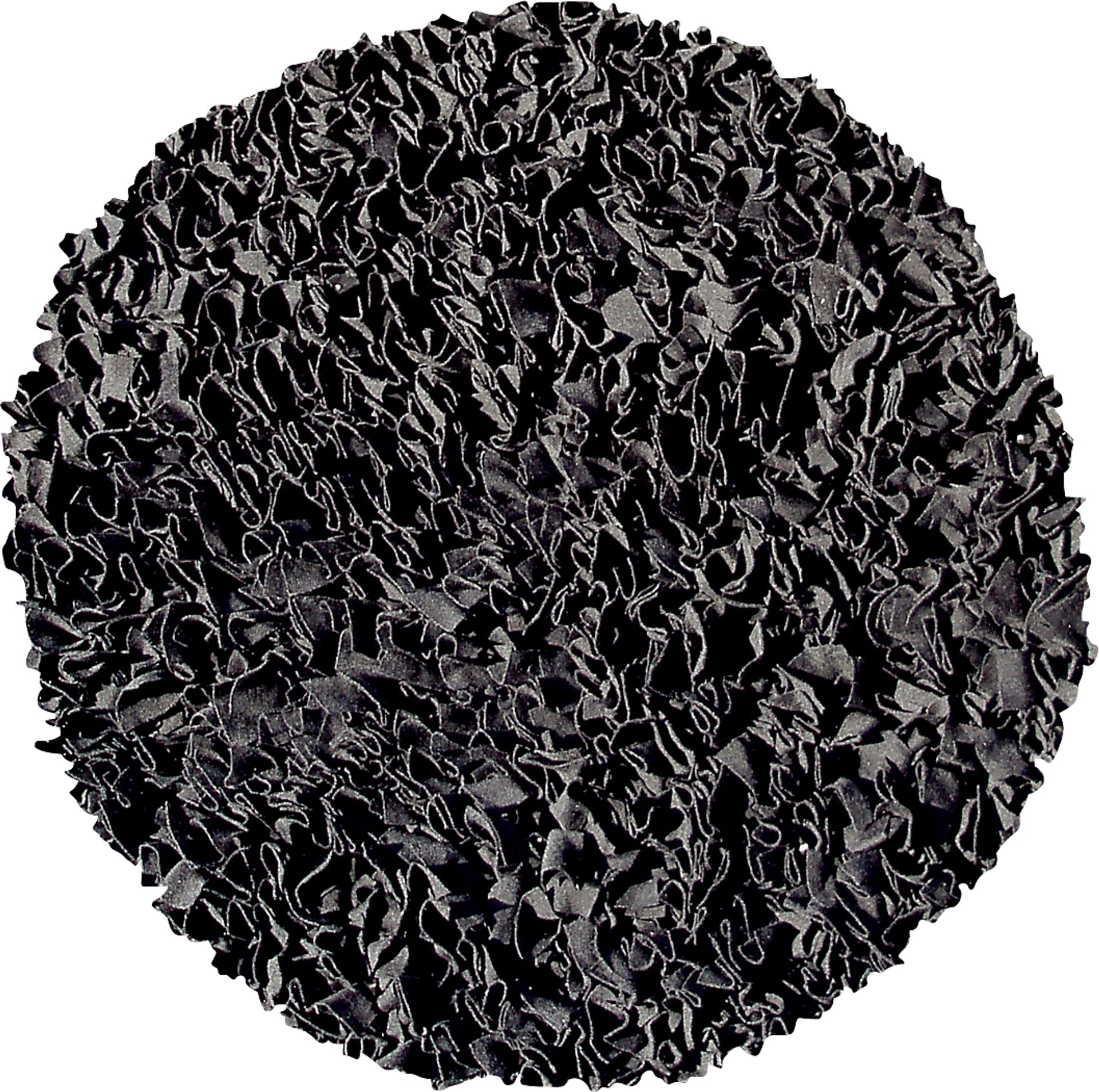 Kids Fuzzy Clouds Black 4' Round Rug - Image 1