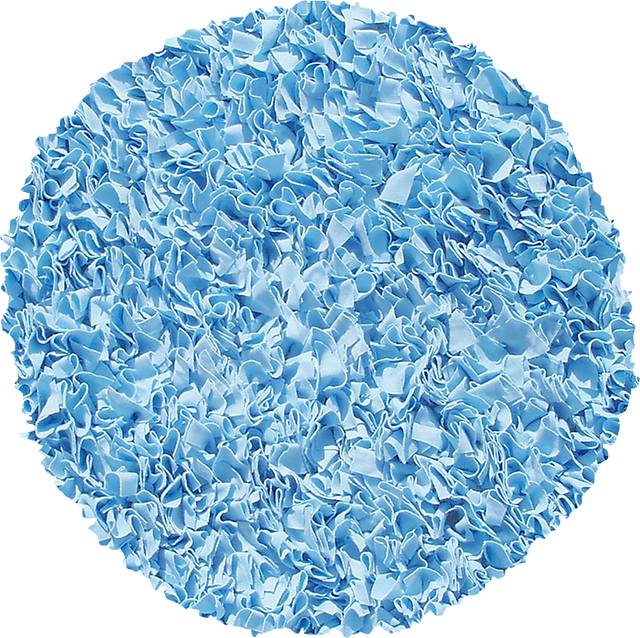 Kids Fuzzy Clouds Blue 4' Round Rug - Thumbnail - Image 1