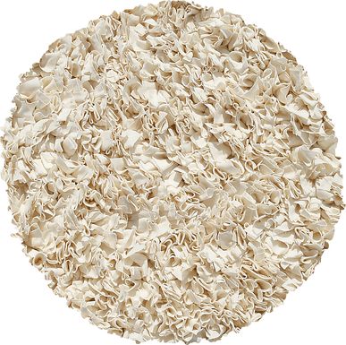 Kids Fuzzy Clouds Cream 4' Round Rug