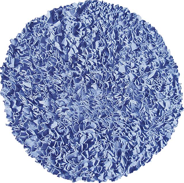Kids Fuzzy Clouds Dark Blue 4' Round Rug - Thumbnail - Image 1