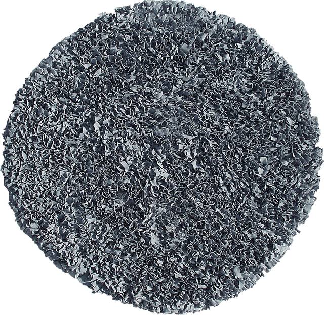 Kids Fuzzy Clouds Gray 4' Round Rug - Thumbnail - Image 1