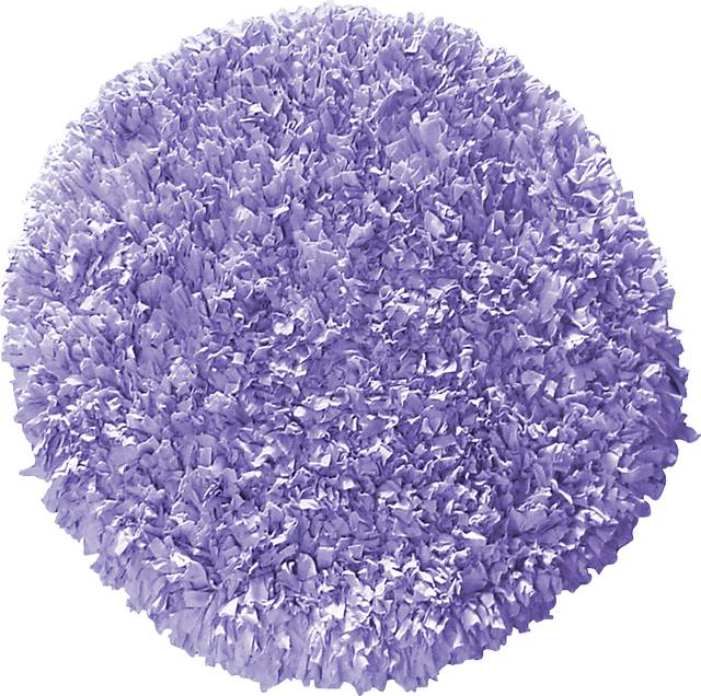 Kids Fuzzy Clouds Lavender 4' Round Rug - Thumbnail - Image 1