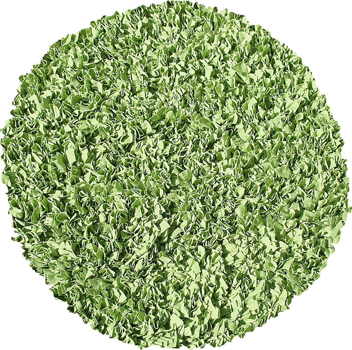 Kids Fuzzy Clouds Lime 4' Round Rug
