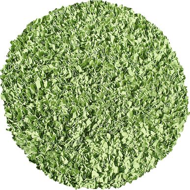 Kids Fuzzy Clouds Lime 4' Round Rug