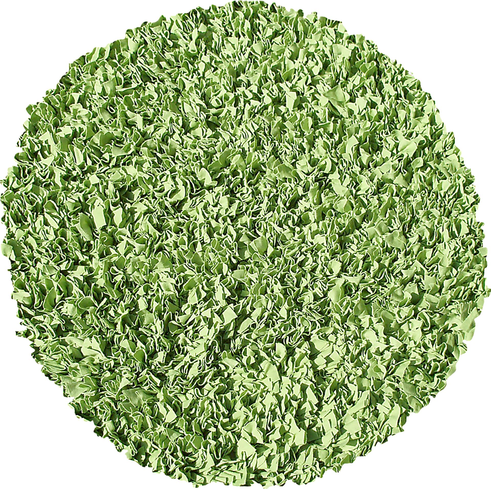 Kids Fuzzy Clouds Lime 4' Round Rug - Image 1