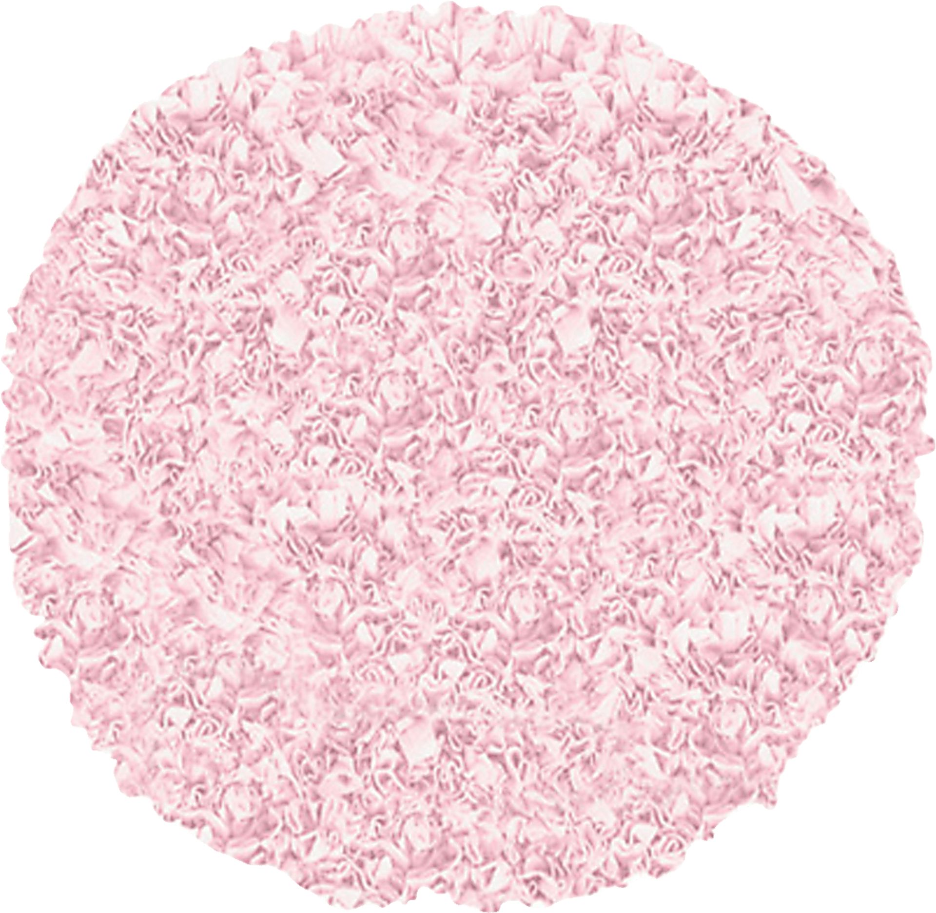 Kids Fuzzy Clouds Pink 4' Round Rug - Image 1
