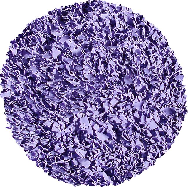 Kids Fuzzy Clouds Purple 4' Round Rug - Thumbnail - Image 1