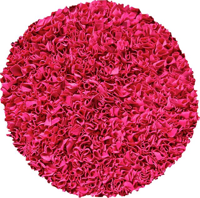 Kids Fuzzy Clouds Raspberry 4' Round Rug - Thumbnail - Image 1
