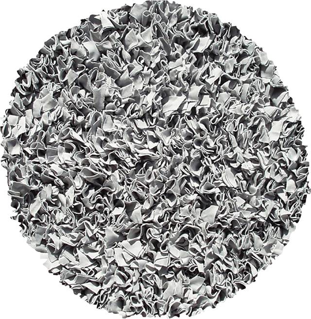 Kids Fuzzy Clouds Silver 4' Round Rug - Thumbnail - Image 1