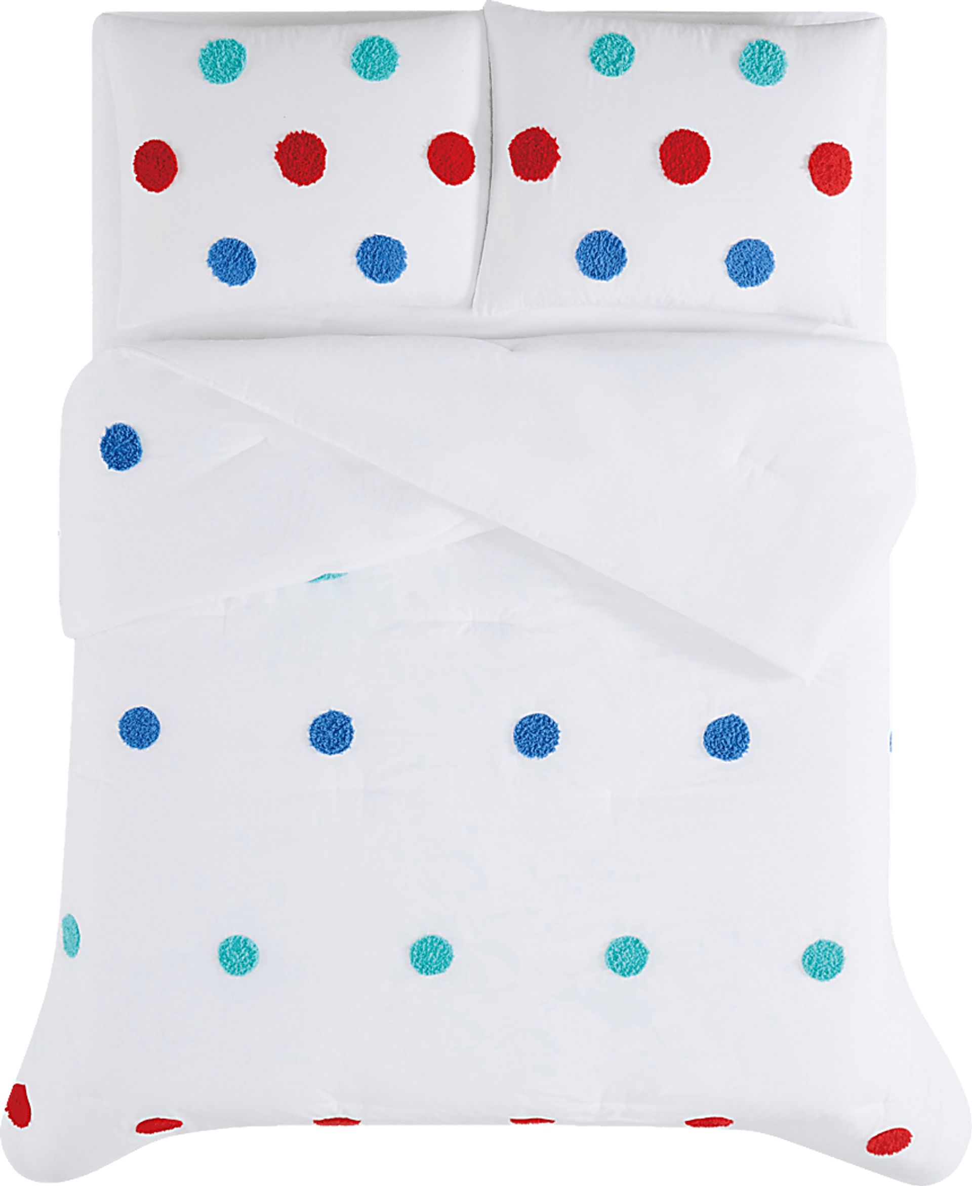 Kids Fuzzy Dot White Full Comforter Set - Image 4