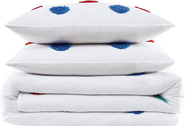 Kids Fuzzy Dot White Full Comforter Set - Thumbnail - Image 6