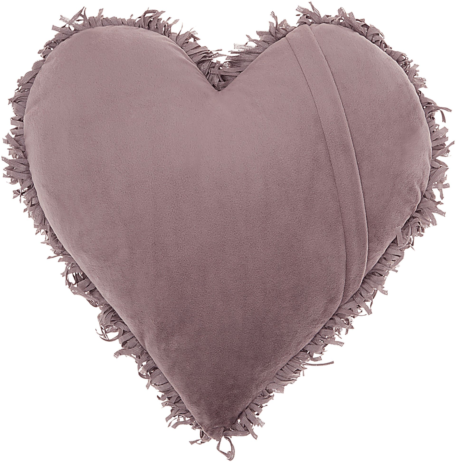 Fuzzy Heart Purple Red Polyester Fabric Accent Pillow | Rooms to Go