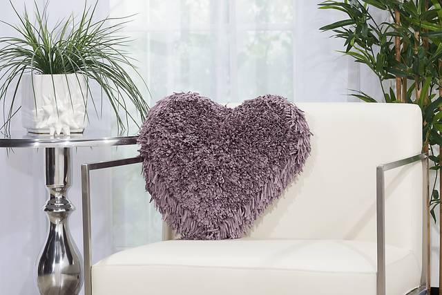 Kids Fuzzy Heart Lavender Accent Pillow - Thumbnail - Image 3