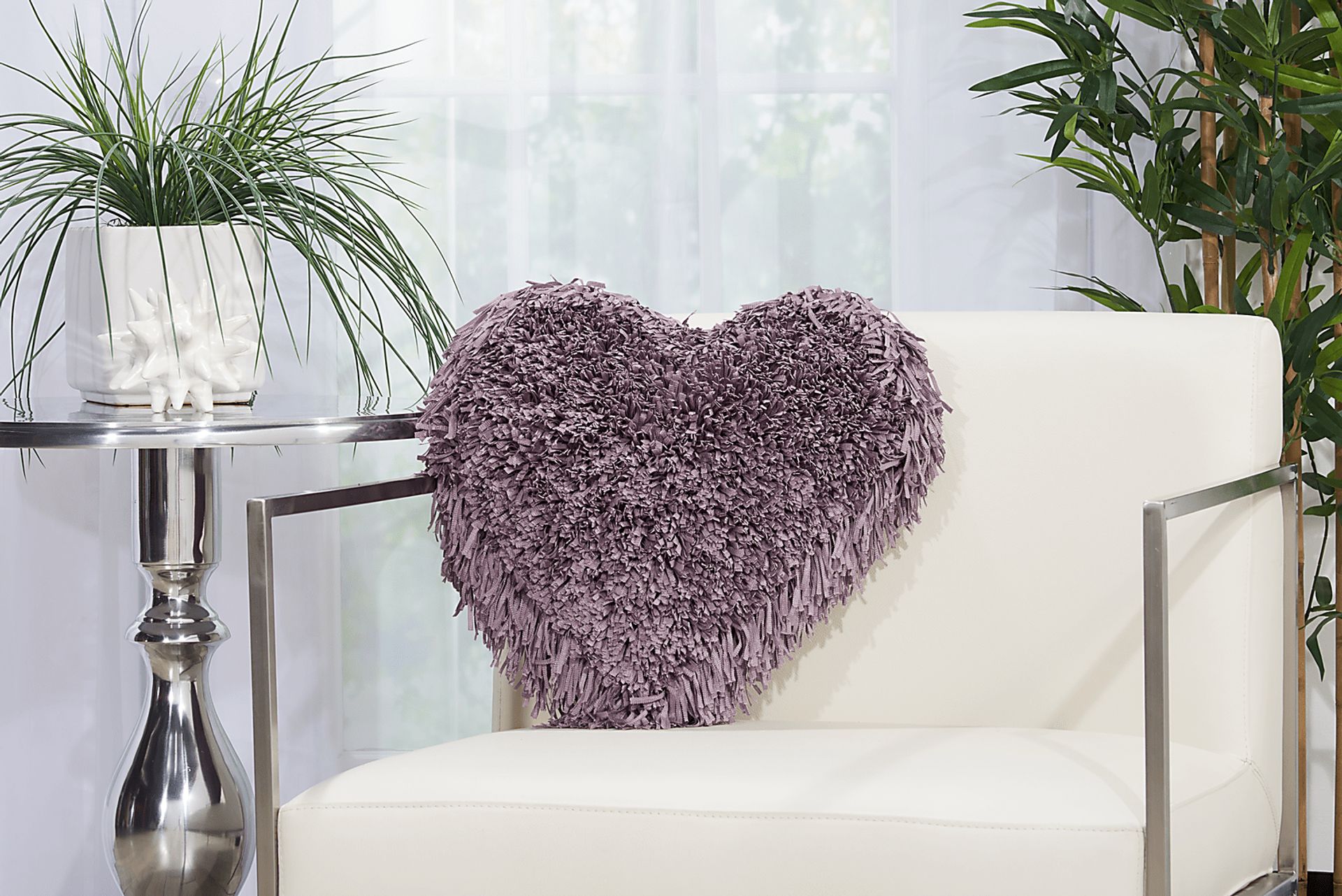 Kids Fuzzy Heart Lavender Accent Pillow - Image 3