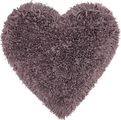 Kids Fuzzy Heart Lavender Accent Pillow