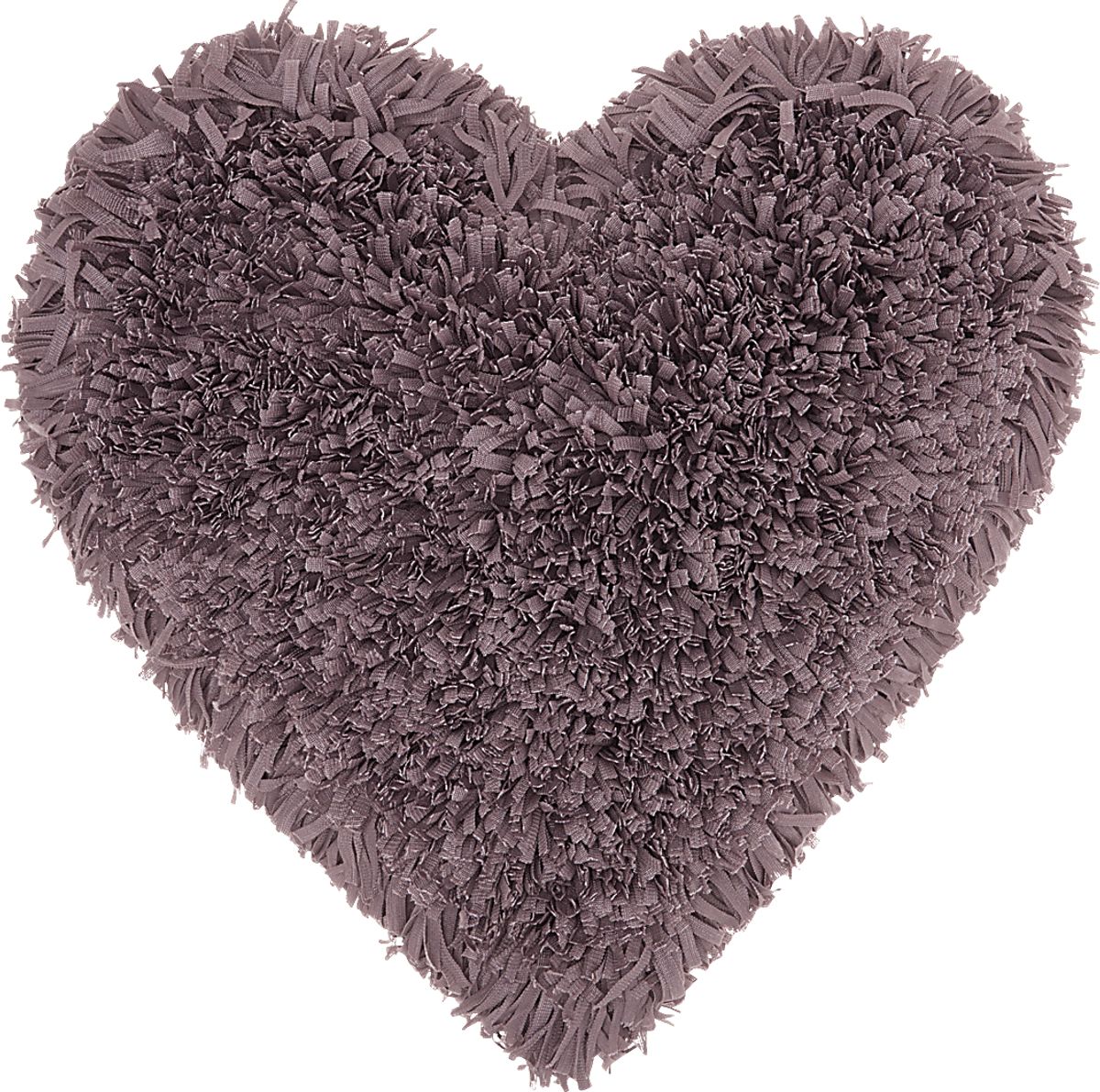 Fuzzy Heart Purple Red Polyester Fabric Accent Pillow Rooms to Go