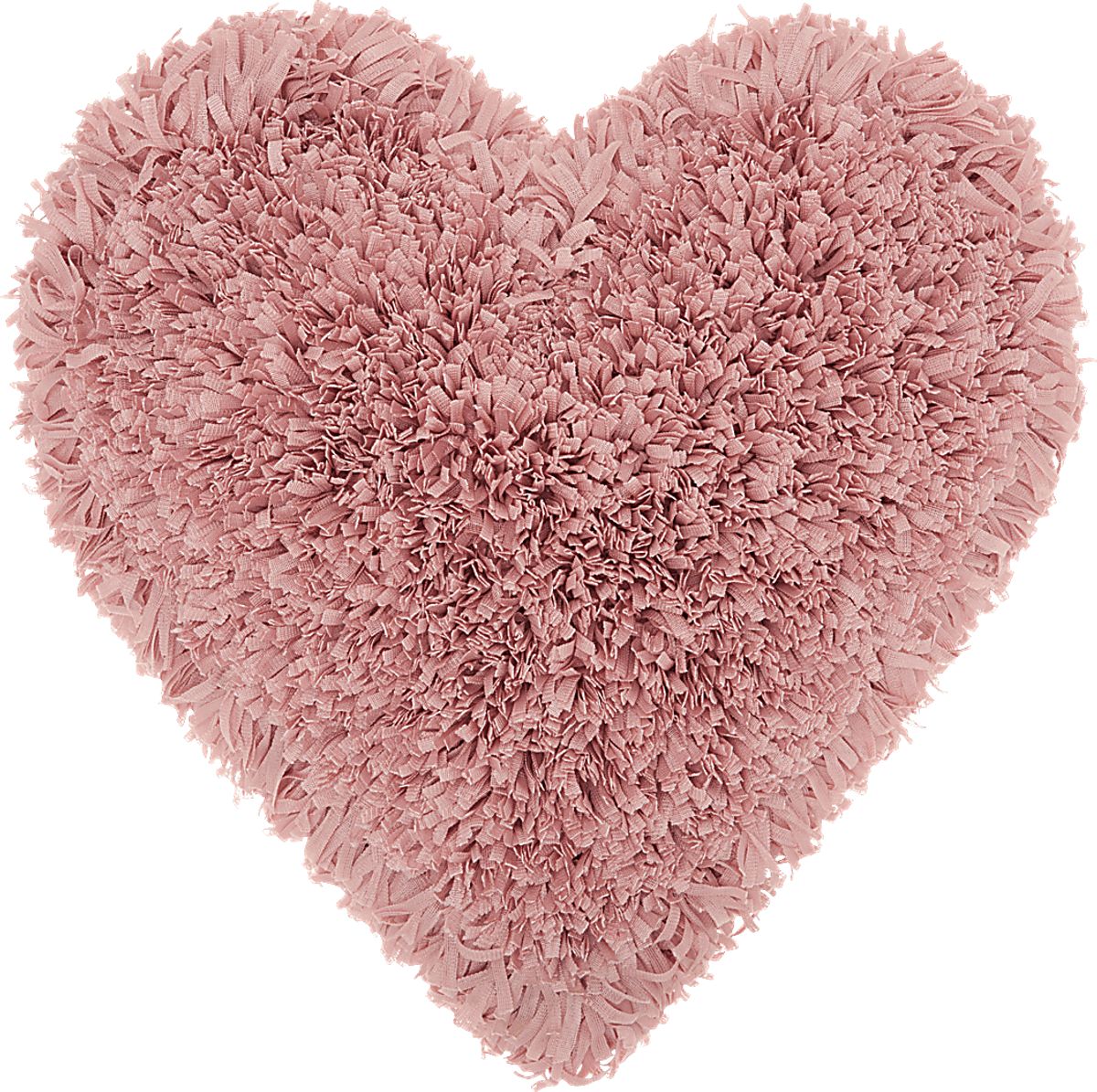 Fuzzy Heart Pink Polyester Fabric Accent Pillow Rooms to Go
