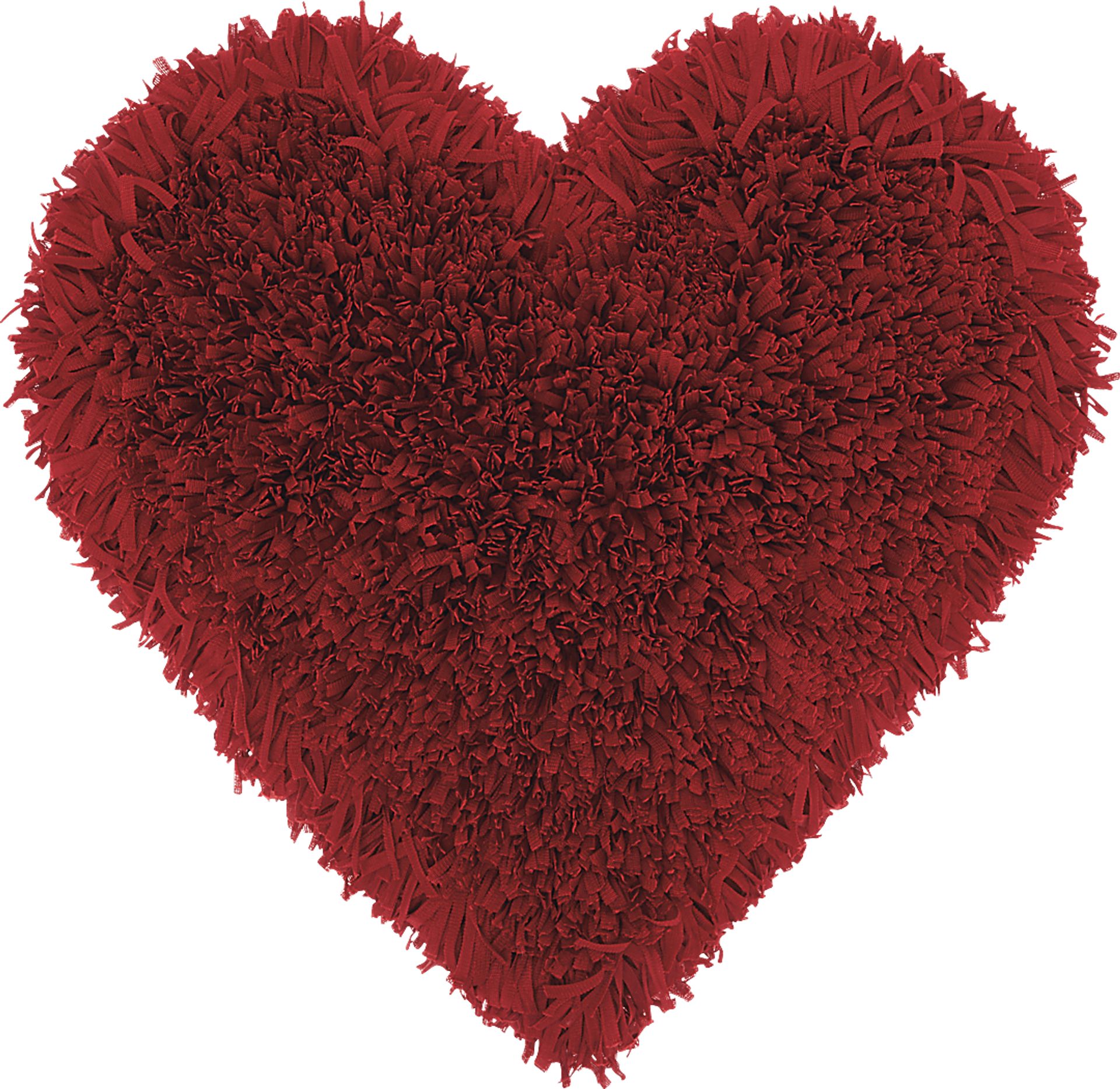 Kids Fuzzy Heart Red Accent Pillow - Image 1