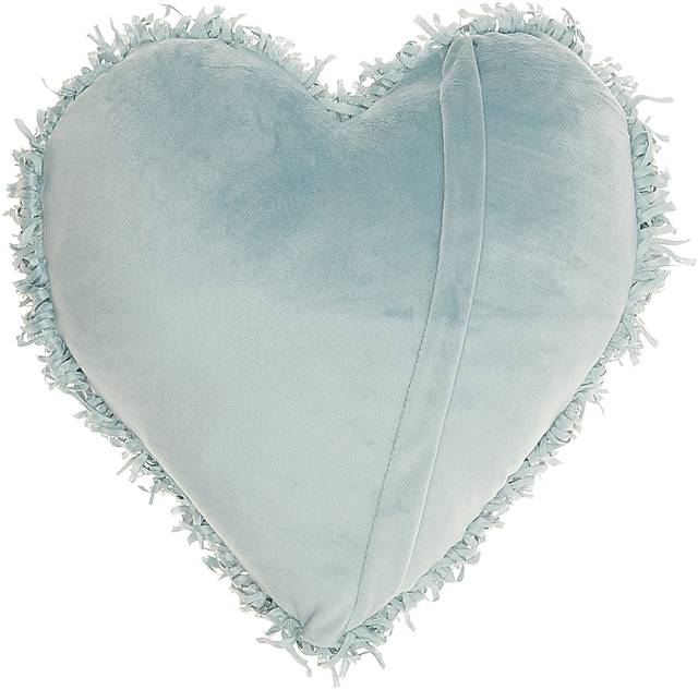 Kids Fuzzy Heart Teal Accent Pillow - Thumbnail - Image 2