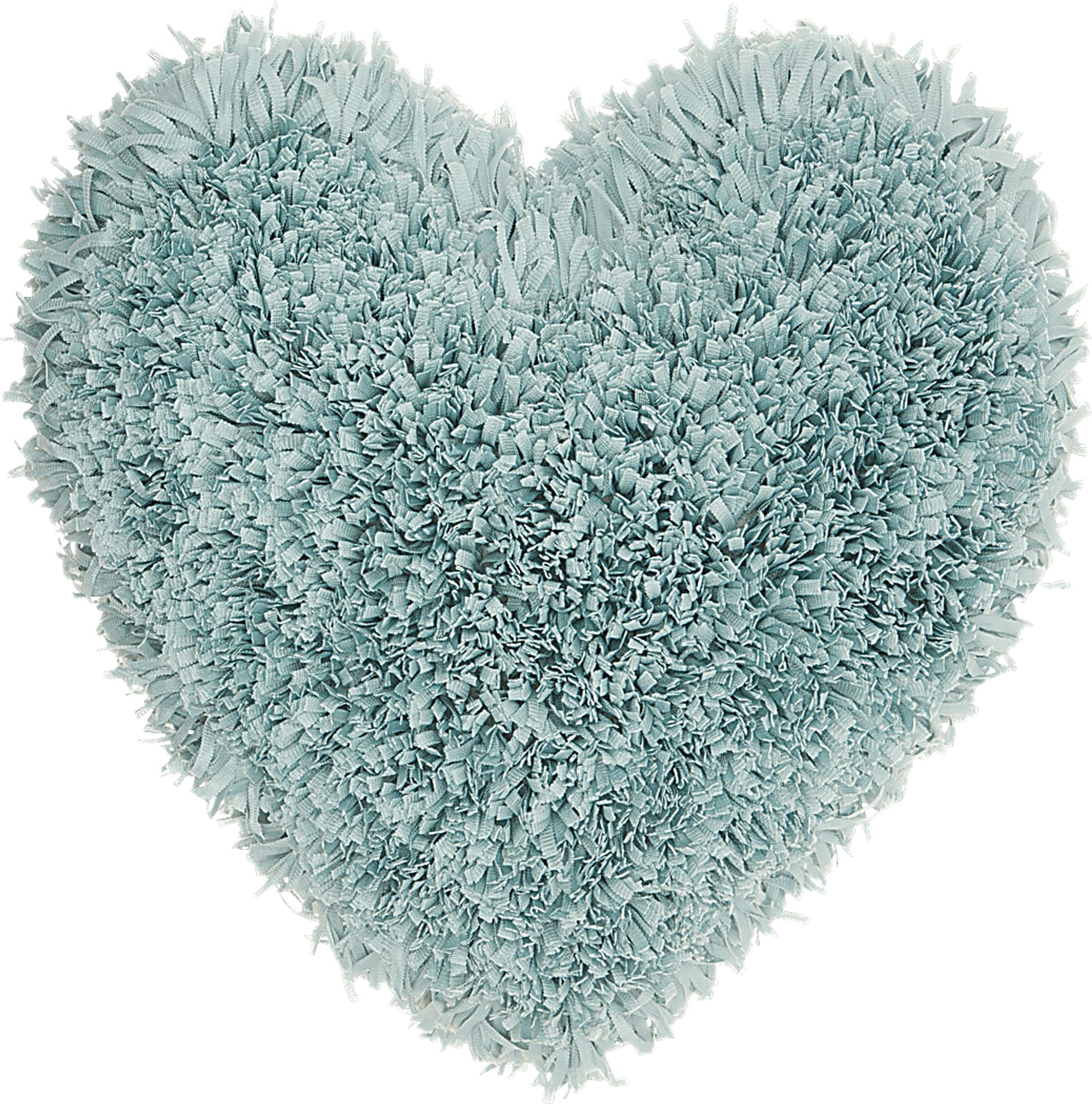 Kids Fuzzy Heart Teal Accent Pillow - Image 1