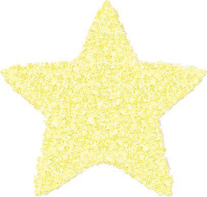 Kids Fuzzy Star Yellow 3' x 3' Rug