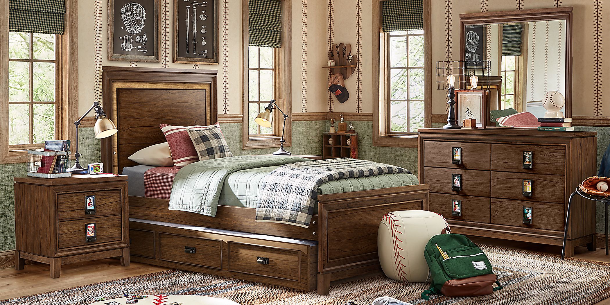 Gallery Zone 3 Pc Saddle Dark Wood Twin Panel Bed Rooms To Go