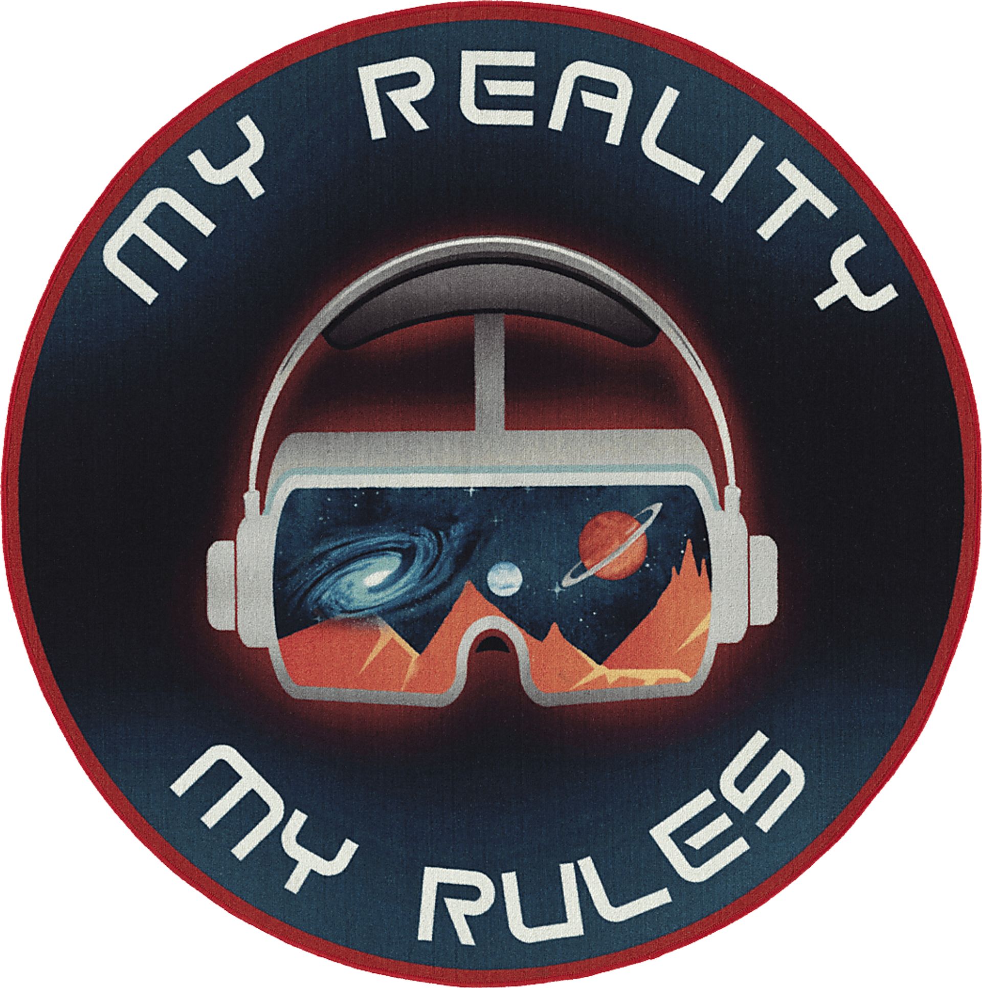 Kids Gamer Goggles Blue 5' Round Rug - Image 1