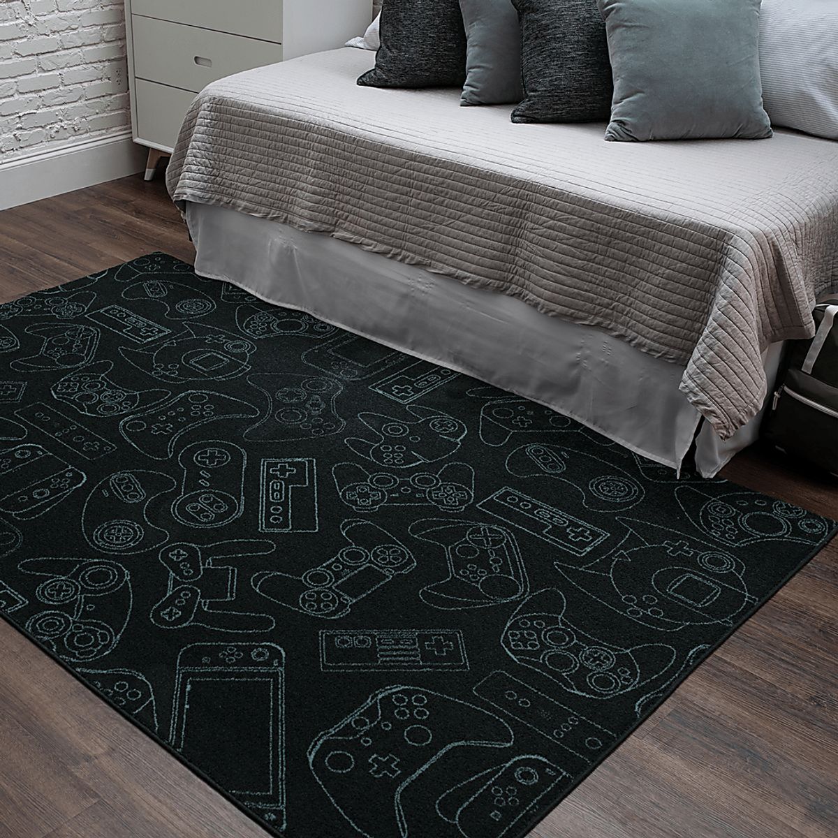 Gamer'S Dream Teal Blue,Green Rug | Rooms to Go