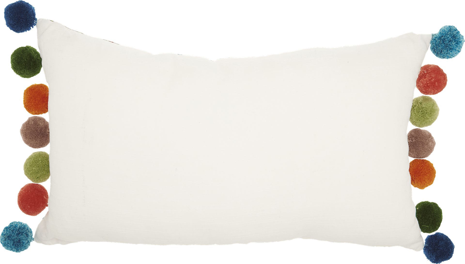 Kids Garden Pom Poms White Accent Pillow - Image 2