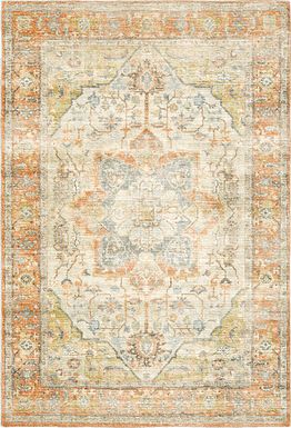 Kids Garden Treasures I Orange 5'3 x 7'3 Rug