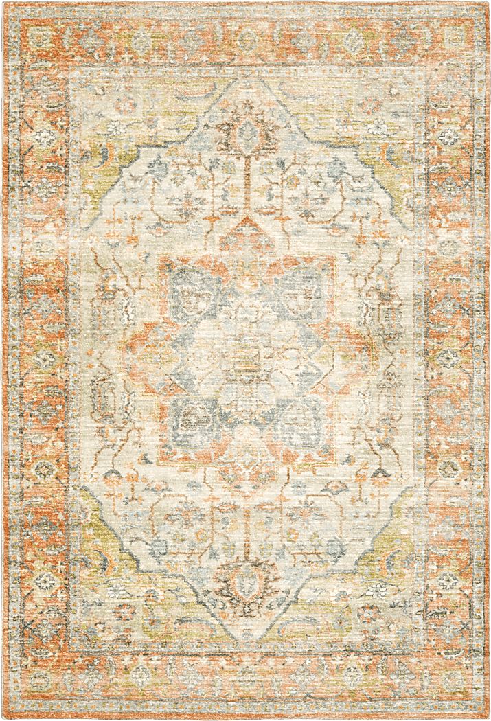 Kids Garden Treasures I Orange 7'5 x 10' Rug