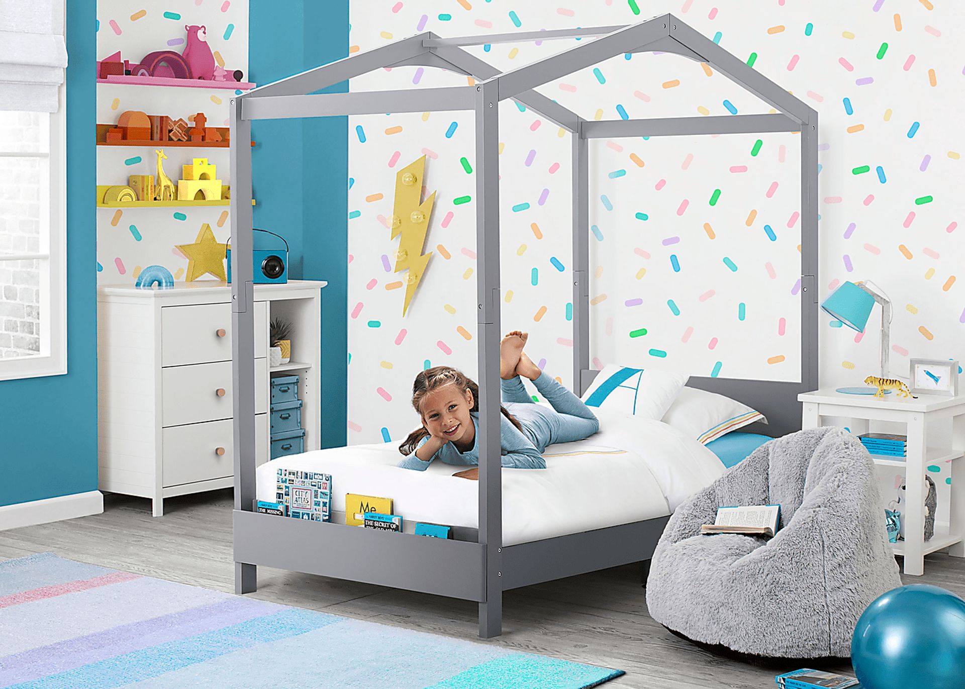 Kids Geoga Gray Twin Bed - Image 2