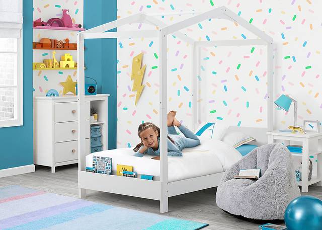 Kids Geoga White Twin Bed - Thumbnail - Image 2