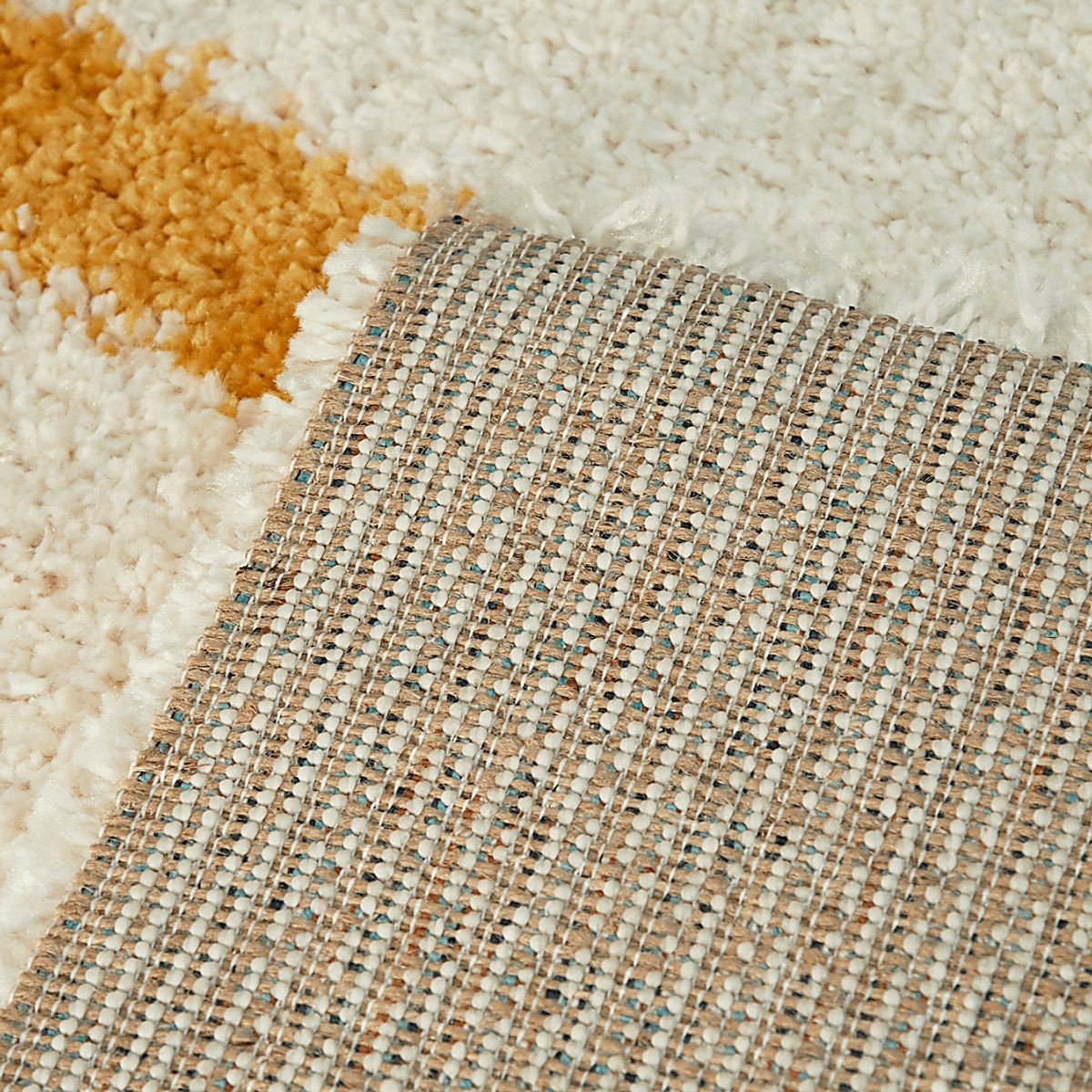 Geometric Fun Cream Beige Polypropylene Fabric Rug | Rooms to Go