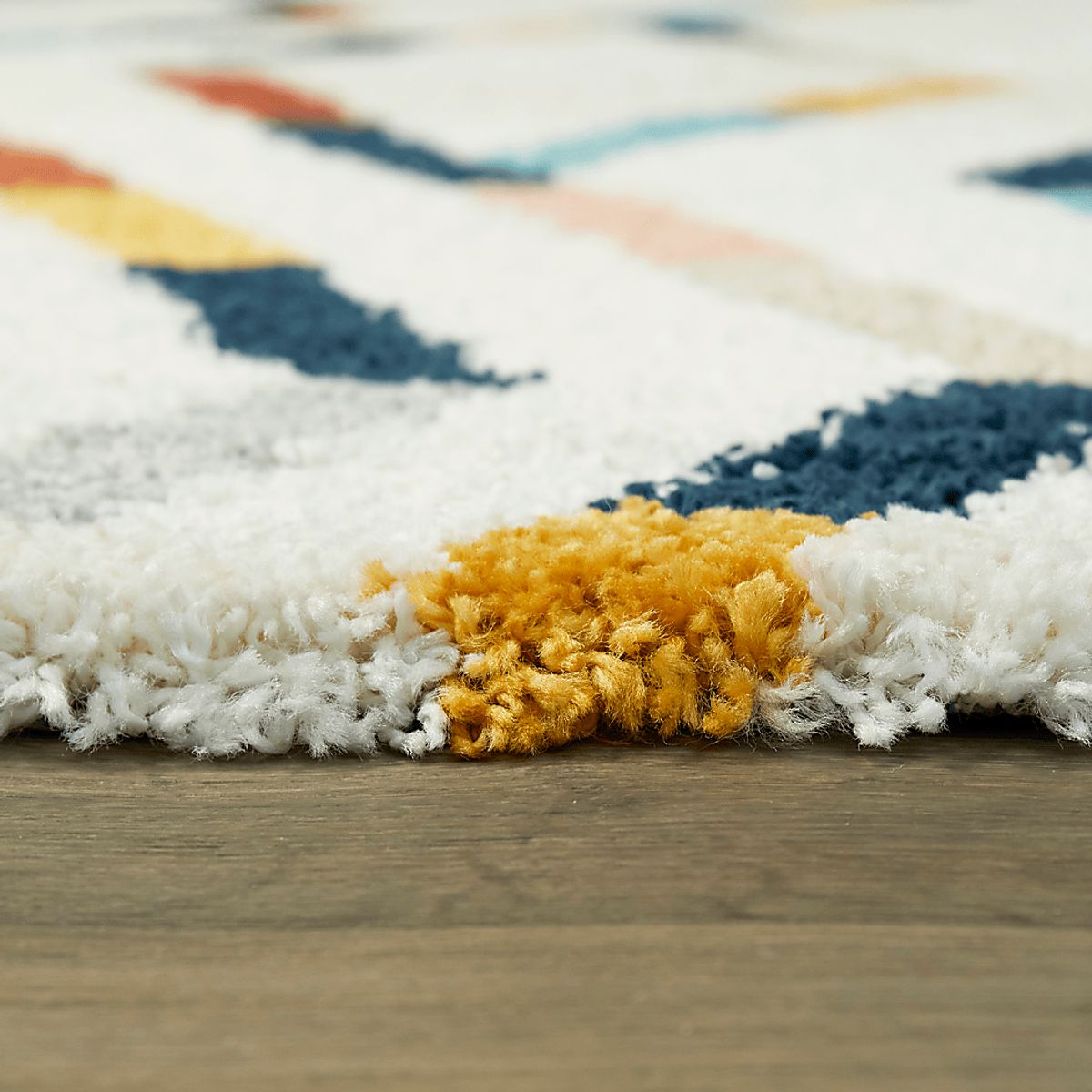 Geometric Fun Cream Beige Polypropylene Fabric Rug | Rooms to Go