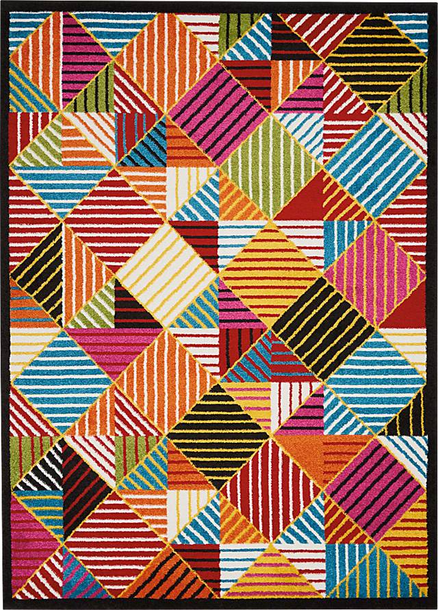Kids Geoscope Pink 5' x 7' Rug - Thumbnail - Image 1