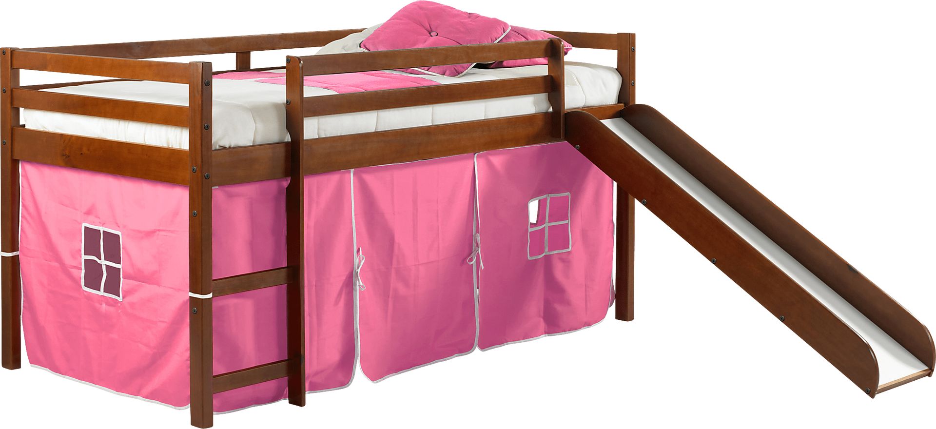 Kids Geuda Pink Twin Tent Loft Bed - Image 3
